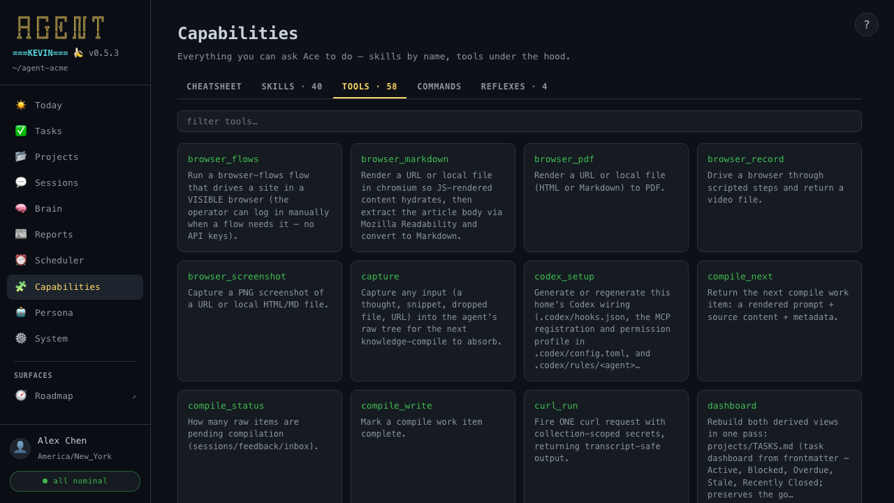 Capabilities · Tools
