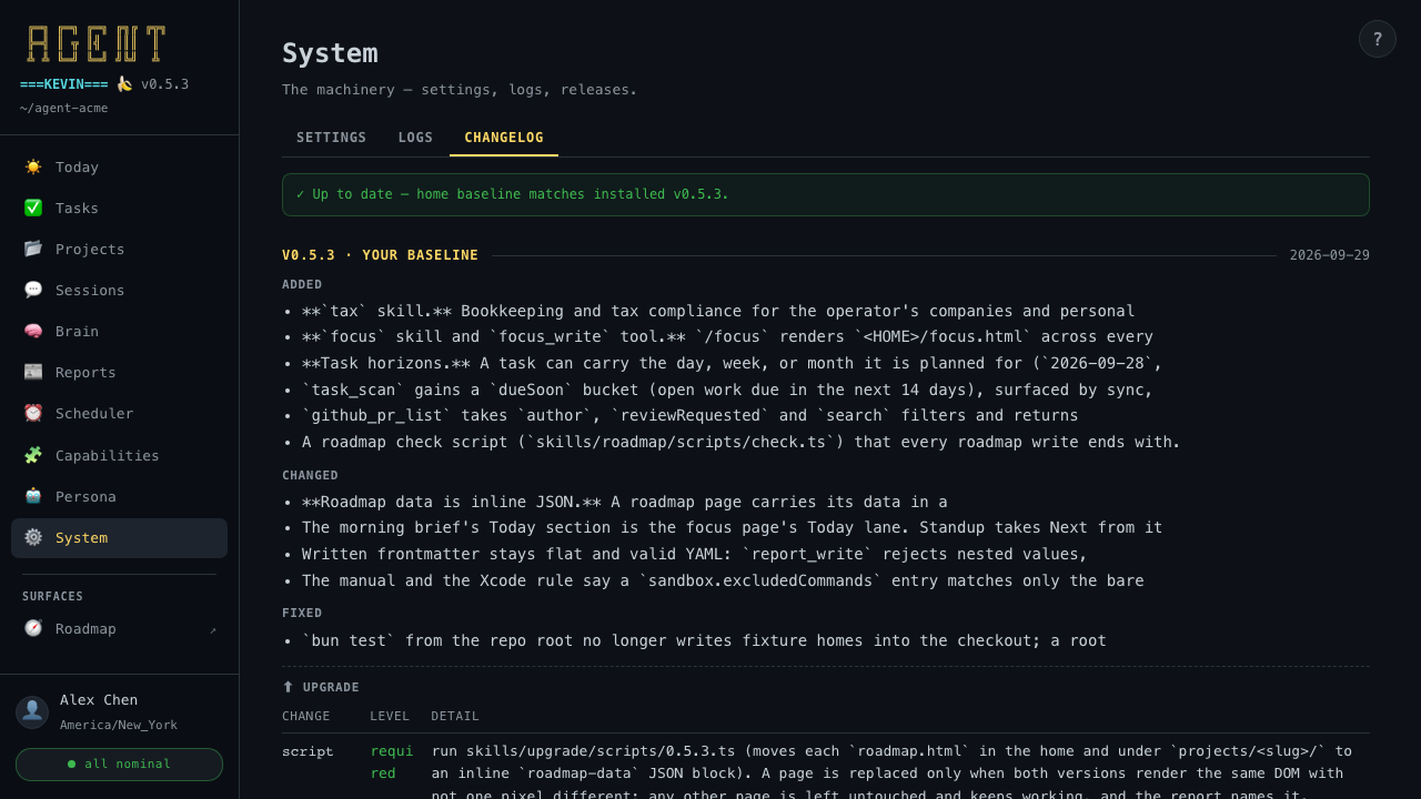 System · Changelog